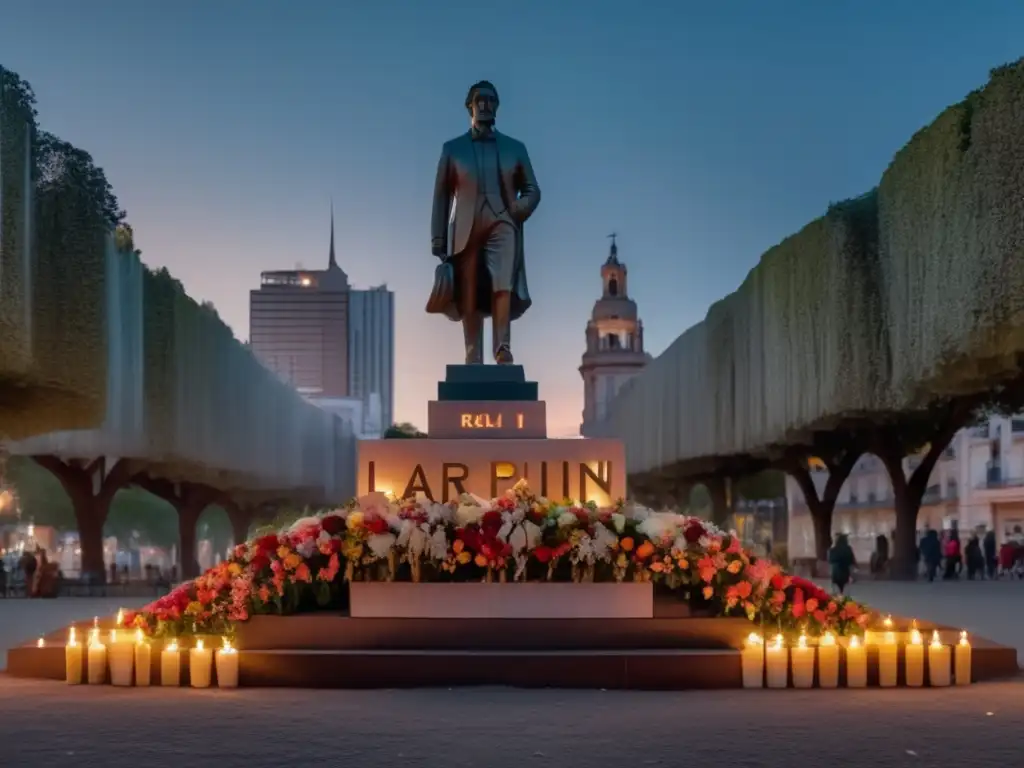 Un monumento en Buenos Aires, Argentina, honrando la memoria histórica argentina de Raúl Alfonsín