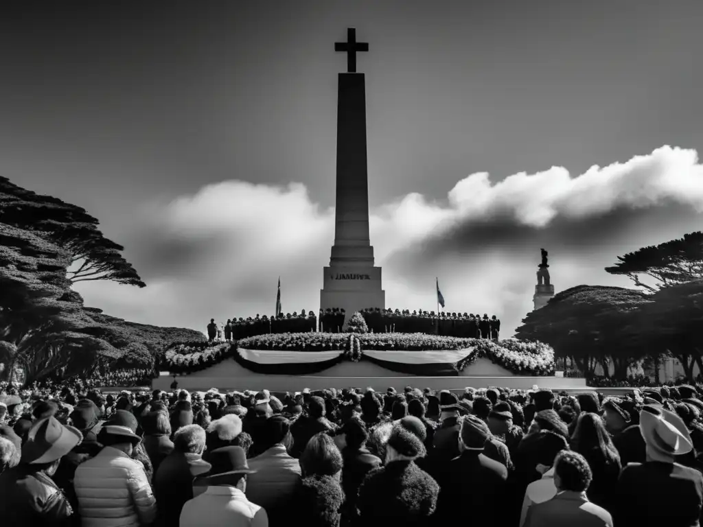 Una multitud se reúne ante el Monumento a los Caídos en Malvinas en Buenos Aires, en un acto de Memoria histórica argentina Raúl Alfonsín