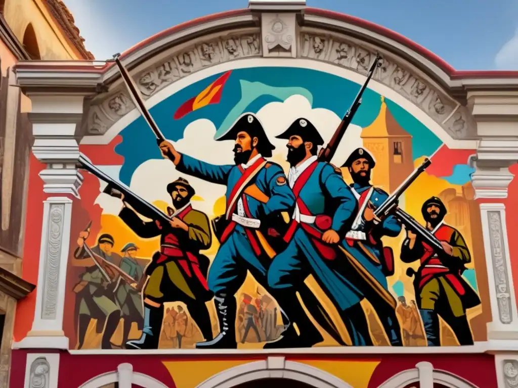 Un mural ultra detallado muestra a Pánfilo Natera liderando soldados revolucionarios en la batalla, capturando la influencia de Natera en la Revolución Mexicana