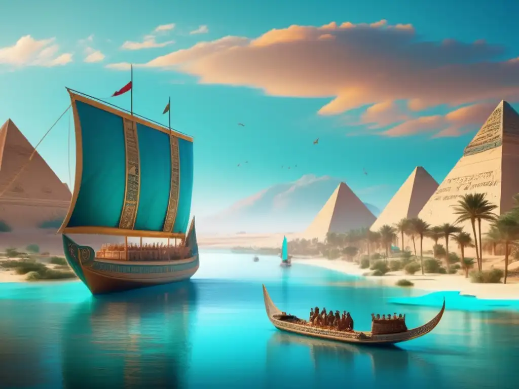 Navegación egipcia hacia los secretos de la Tierra de Punt en aguas turquesas