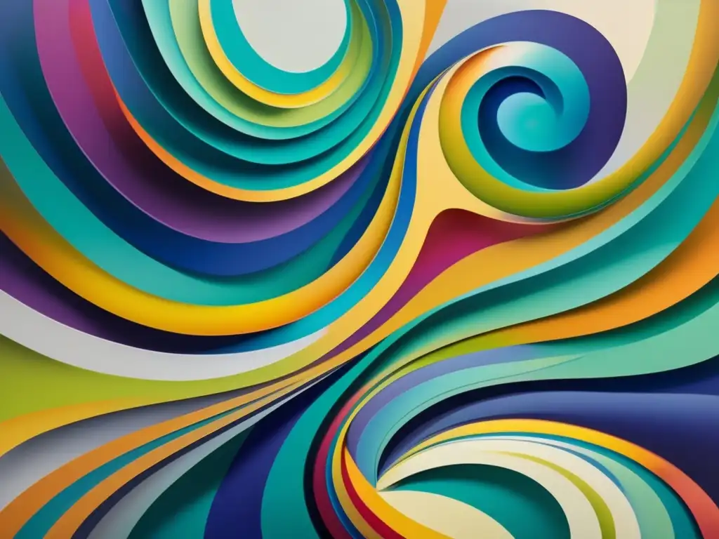 Una obra abstracta moderna que representa la performatividad de género de Judith Butler con colores vibrantes y líneas dinámicas