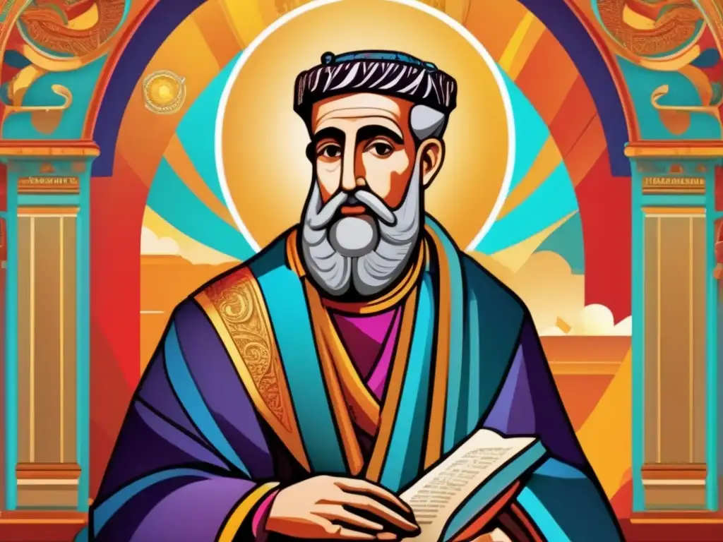 Contemplación eterna: San Agustín en arte digital de alta resolución Una obra digital de alta resolución muestra a San Agustín de Hipona en profunda contemplación, rodeado de elementos antiguos y modernos