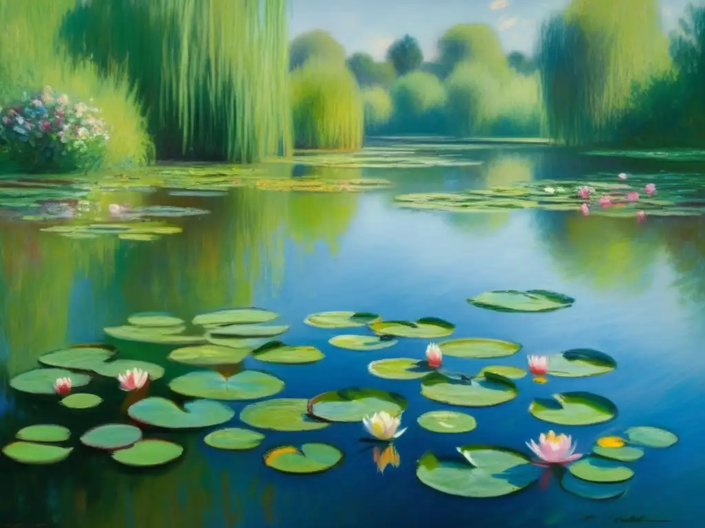 Una obra maestra de Claude Monet que muestra sus famosos nenúfares y la belleza de la naturaleza en un formato de alta definición, capturando la esencia del arte impresionista de Monet