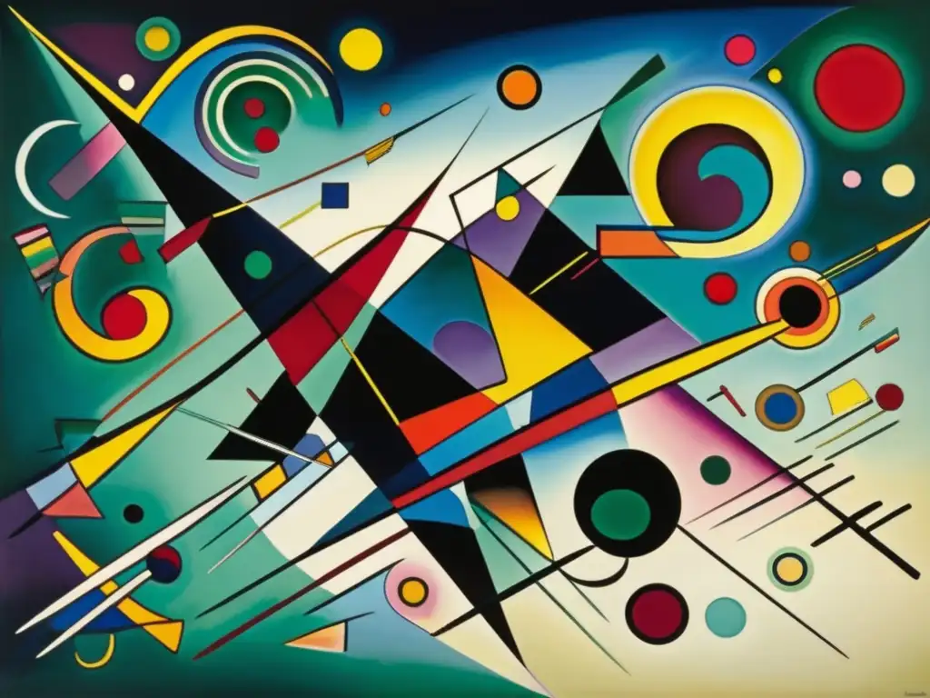 Una obra maestra de Wassily Kandinsky, 'Composición VIII', con colores vibrantes y formas abstractas que evocan profundidad emocional