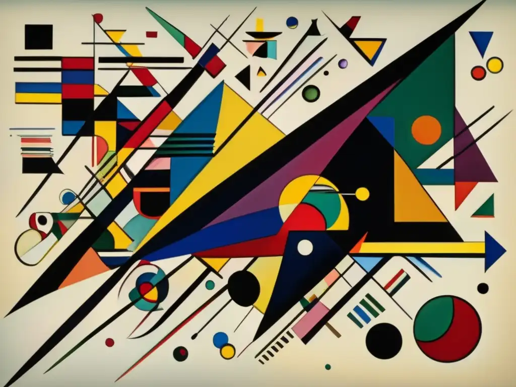 Detalle impresionante de la 'Composición VIII' de Wassily Kandinsky: geometría y color Una obra maestra de Wassily Kandinsky, 'Composición VIII', con sus formas geométricas, colores intensos y composición dinámica, sumerge al espectador en el vibrante mundo del arte abstracto ruso