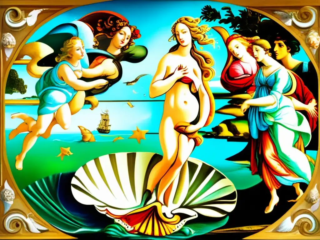 Una obra maestra renacentista de Botticelli: 'El nacimiento de Venus', con detalles vibrantes y la iconografía en la pintura de Botticelli