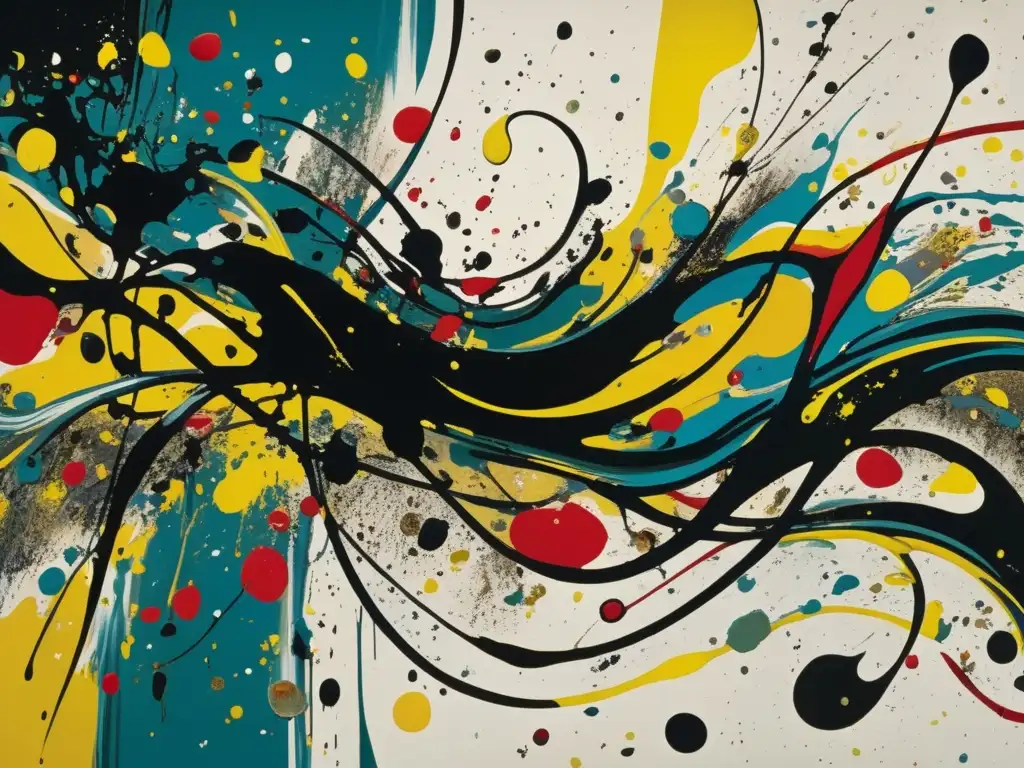 Una obra maestra de Jackson Pollock, con vibrantes colores y dinámicos trazos