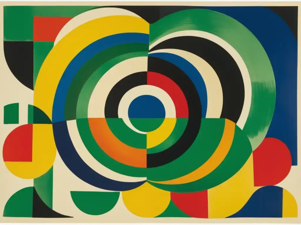 Una obra vibrante y abstracta de Sonia Delaunay, llena de formas geométricas y colores dinámicos