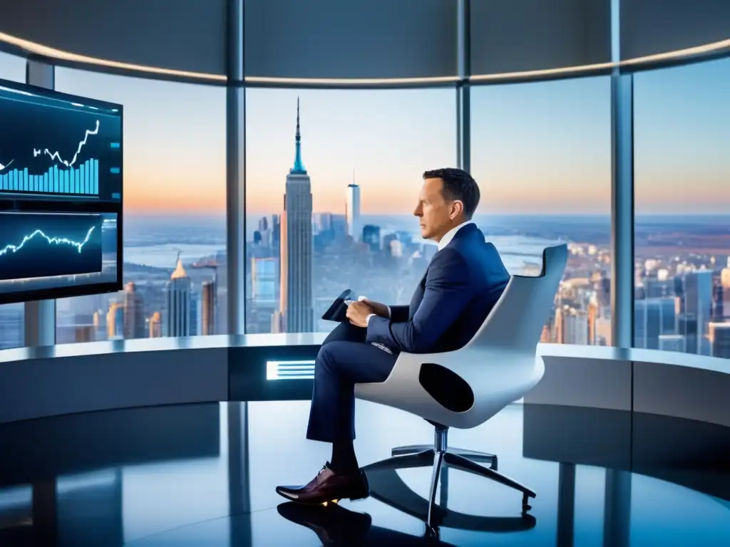 En la oficina futurista, Peter Thiel revisa estrategias de inversión con confianza