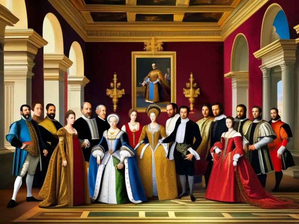 En el opulento palacio florentino, la familia Medici, banqueros, líderes, rodeados de riqueza, arte y figuras influyentes de la época renacentista