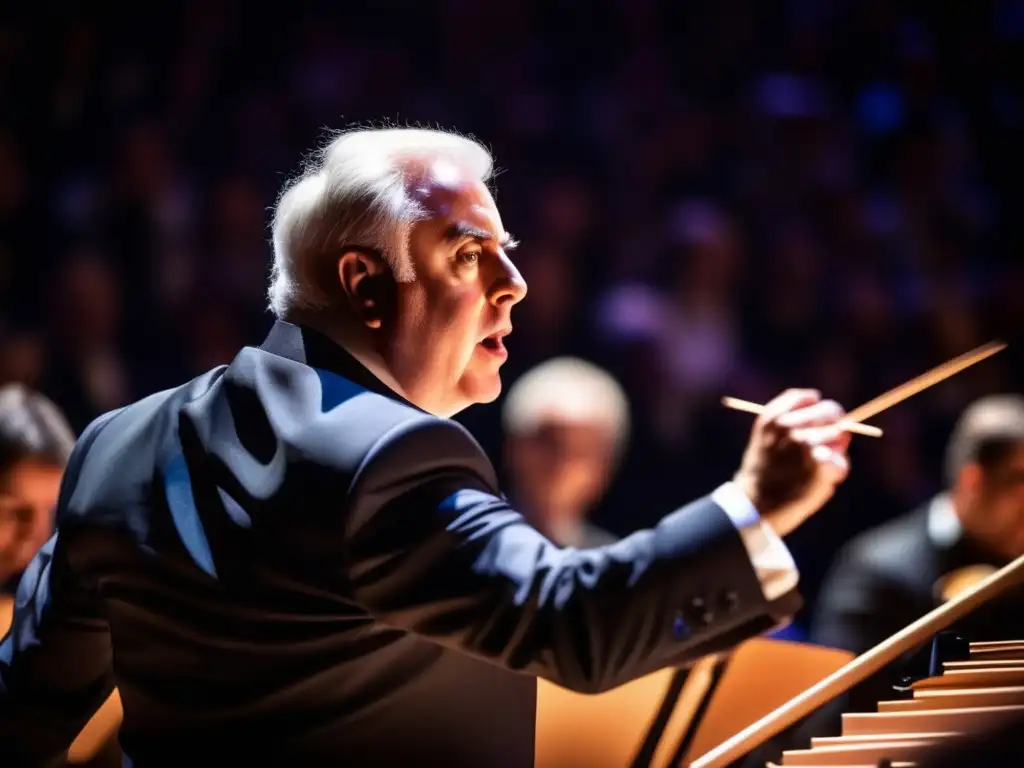 Daniel Barenboim dirige la orquesta para la paz con intensa pasión y emoción, rodeado de músicos entregados