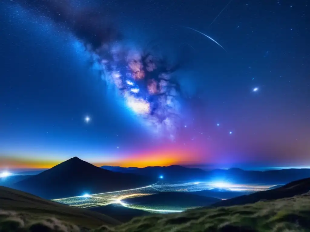 Un paisaje cósmico deslumbrante con un pulsar y una constelación de estrellas, capturando el descubrimiento de Jocelyn Bell Burnell: los púlsares