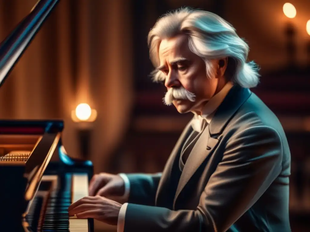 Edvard Grieg concentra su pasión al componer al piano - Biografía de Edvard Grieg y su música