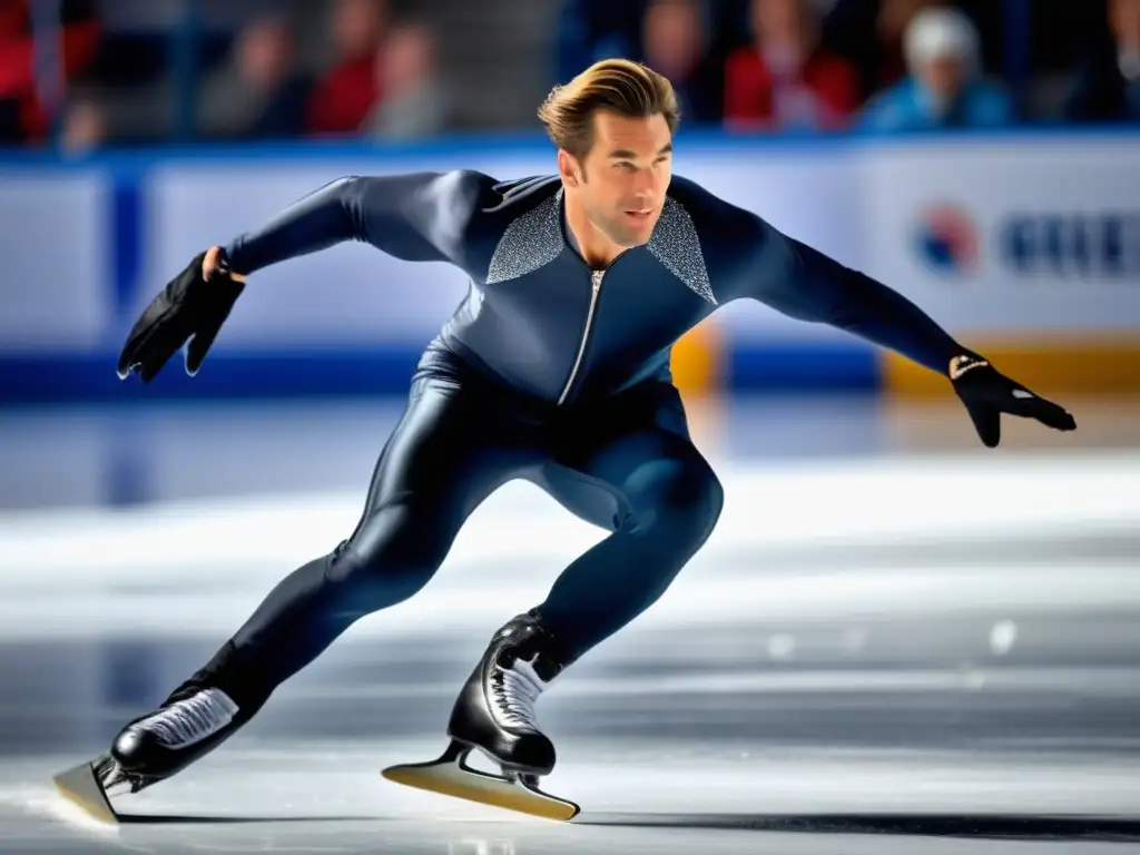 Eric Heiden patina con gracia y determinación en una pista de hielo brillante