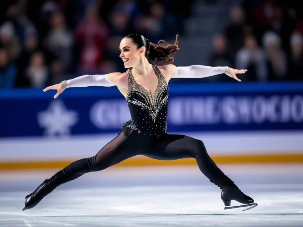 Tessa Virtue en el patinaje: Triple axel perfecto en hielo brillante, elegancia y pasión