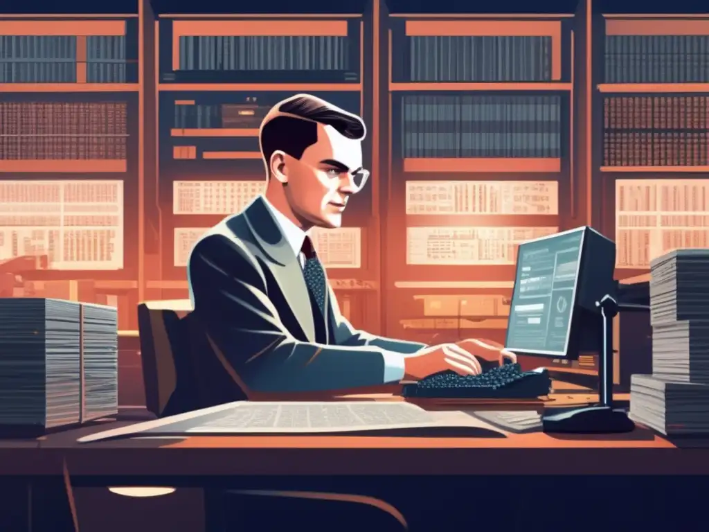 En la penumbra, Alan Turing trabaja en la decodificación Enigma