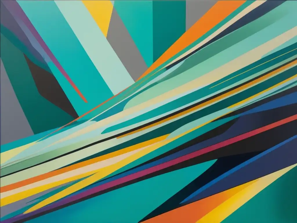 Una pintura abstracta moderna muestra la dualidad creativa de Stevenson con colores vibrantes y pinceladas dinámicas