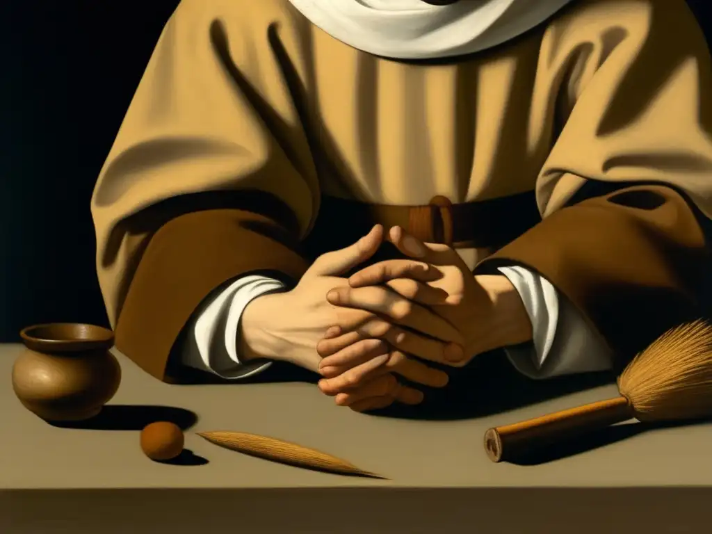 Una pintura de Francisco de Zurbarán muestra a San Francisco en meditación, con detalles vívidos que capturan misticismo y devoción en Zurbarán