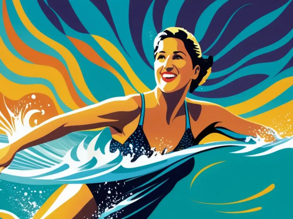 En la piscina olímpica, Dawn Fraser muestra su increíble fuerza y gracia al nadar
