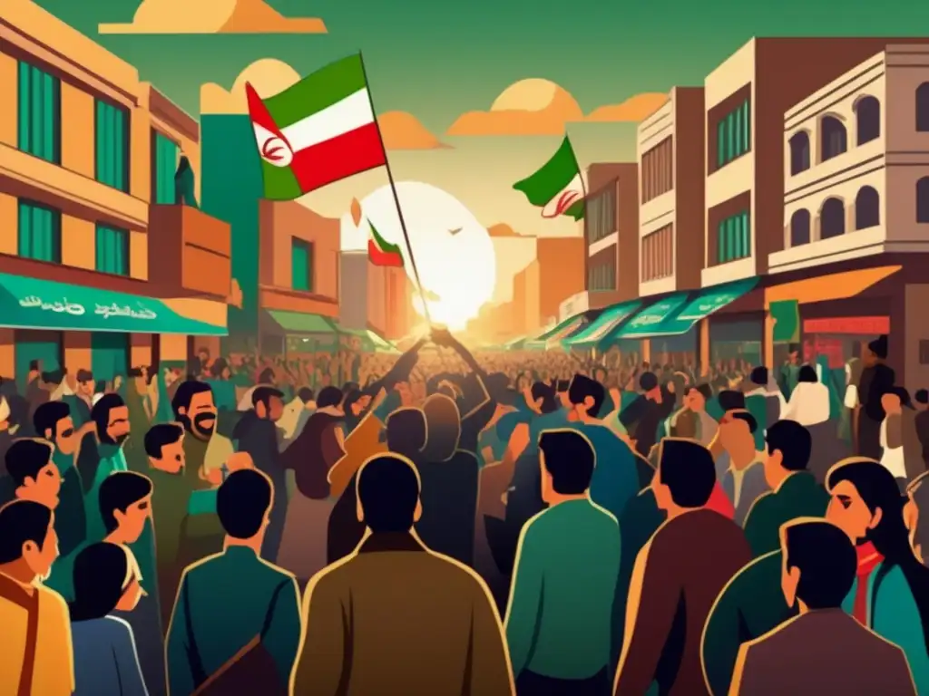 Drama y pasión en la Revolución Iraní En la Revolución Iraní, el poder ayatolá se siente en una calle abarrotada de protestas y fervor