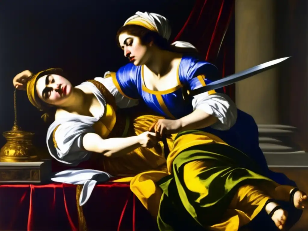 Representación del poder femenino en Artemisia Gentileschi a través de la pintura 'Judith decapitando a Holofernes', con intensidad y determinación