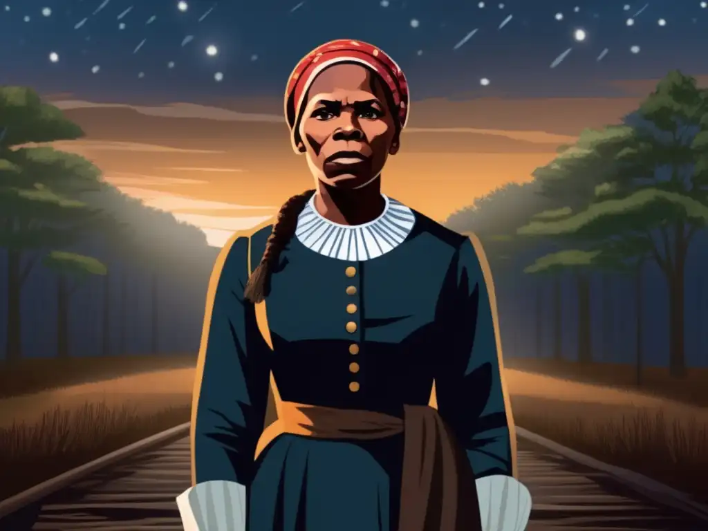 Una representación poderosa y conmovedora de Harriet Tubman, mostrando su lucha incansable por la libertad