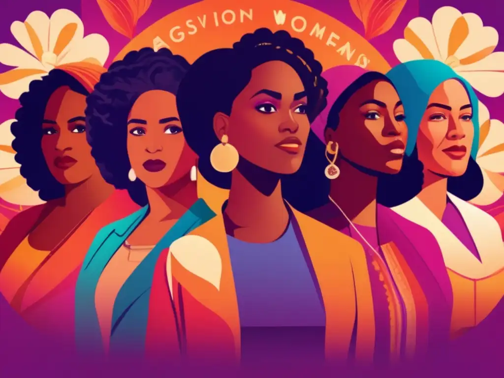 Un poderoso collage digital de mujeres diversas de diferentes épocas, unidas en la lucha por los derechos de las mujeres a lo largo de la historia