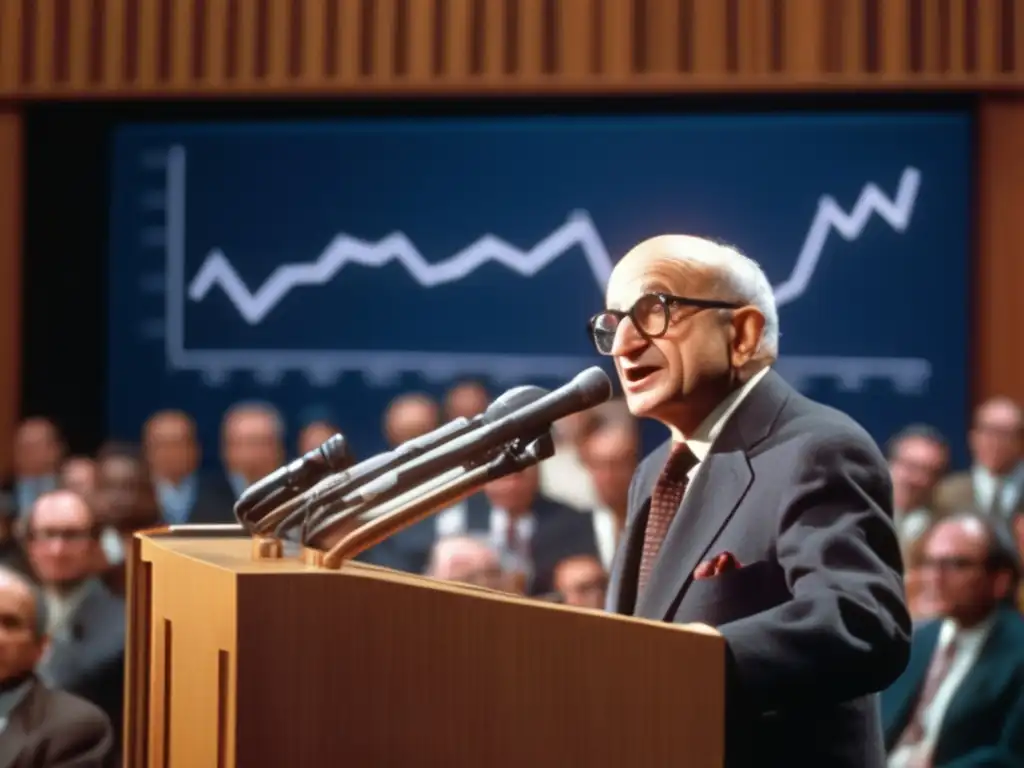 Milton Friedman revolucionando la política monetaria, su carisma cautiva al público