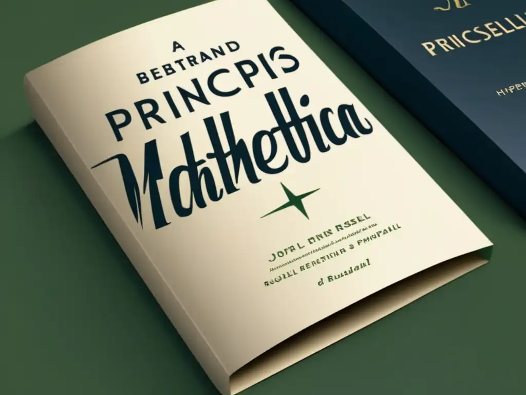 La portada del libro 'Principia Mathematica' de Bertrand Russell, con detalles nítidos y un diseño minimalista y moderno, refleja la importancia de su obra en la lógica matemática y filosófica