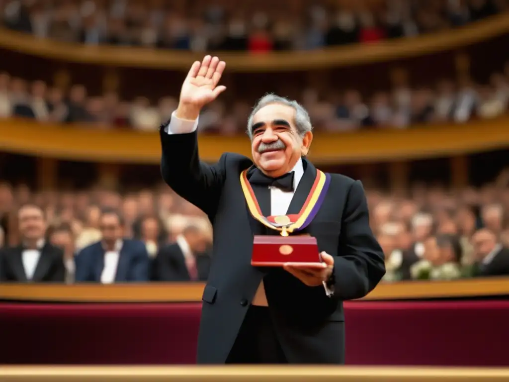 Gabriel García Márquez recibe el Premio Nobel de Literatura, rodeado de aplausos y reconocimiento
