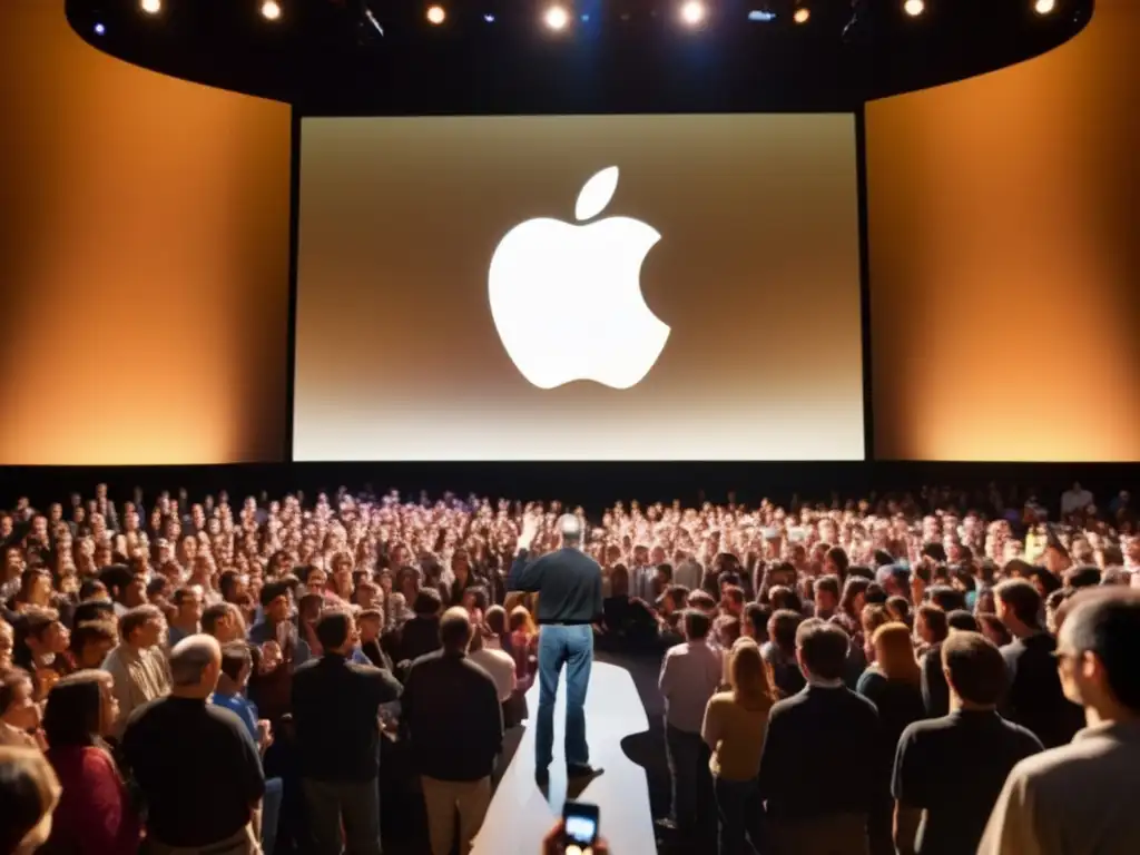 Steve Jobs presenta el primer iPhone ante una multitud emocionada