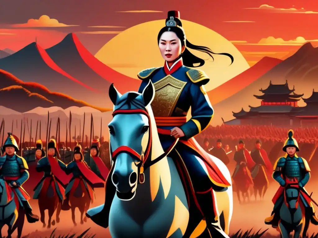 Princesa Pingyang: Líder Militar en la Revolución China La Princesa Pingyang Heroína Militar lidera su ejército con determinación en la Revolución China