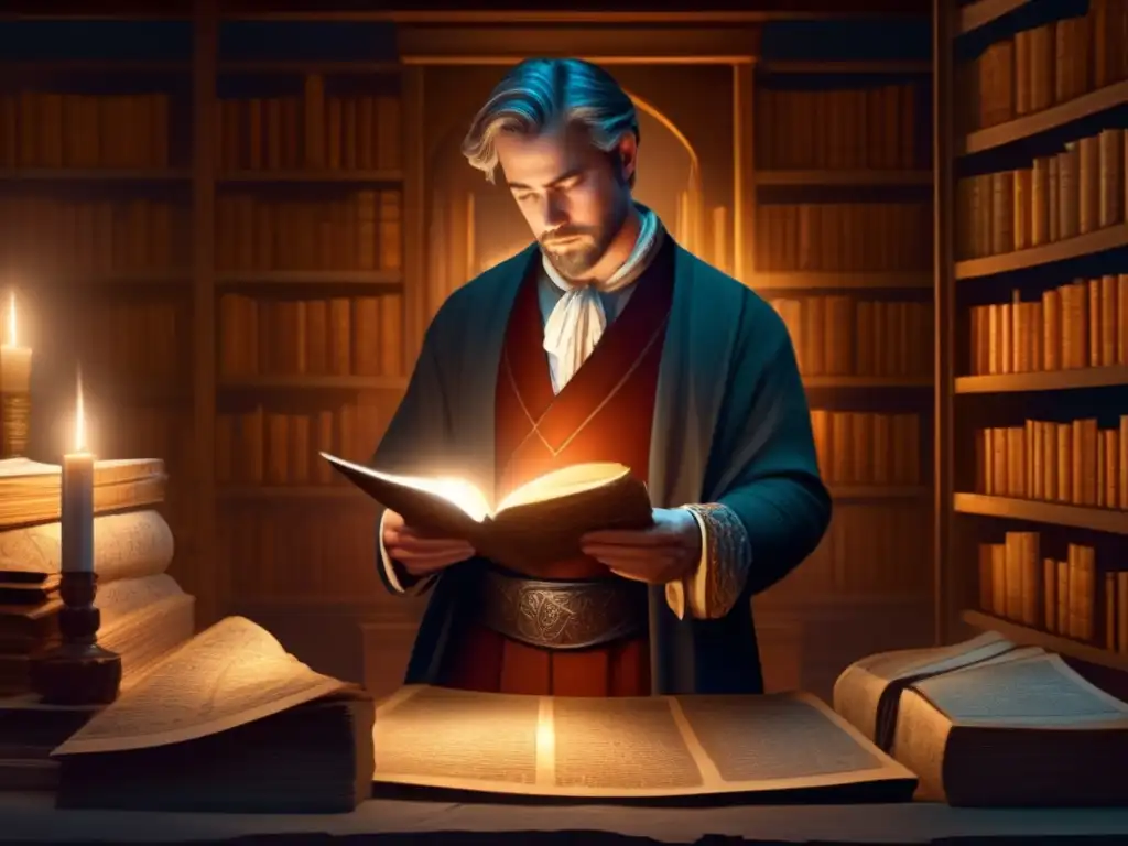 William Miller examina profecías y desilusiones en una habitación iluminada por velas