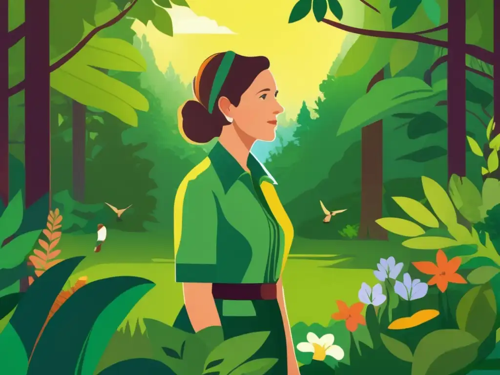 En la profunda primavera silenciosa, Rachel Carson observa la exuberante naturaleza con determinación y asombro