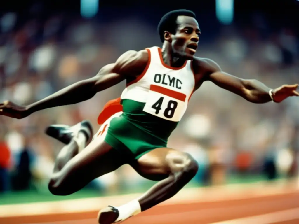 Bob Beamon rompiendo récords en el salto de longitud en los Juegos Olímpicos de 1968