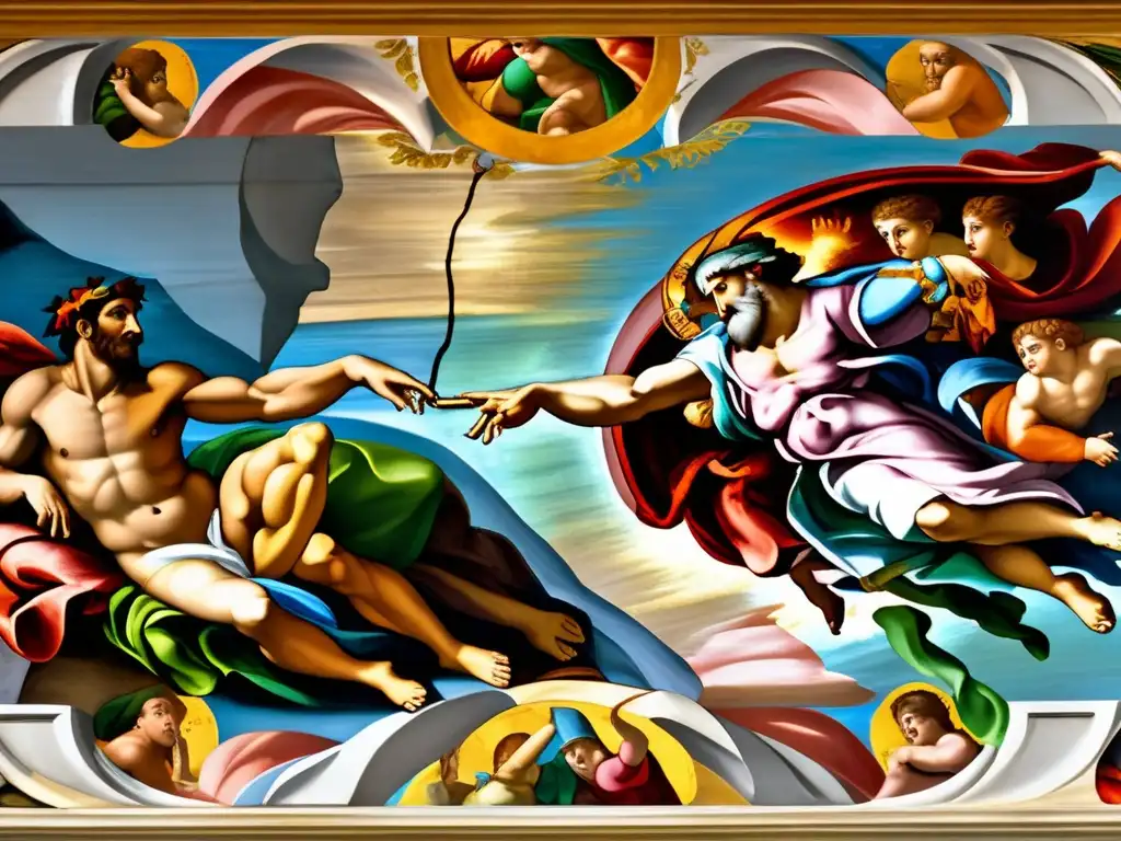 Una representación detallada de la famosa pintura mural 