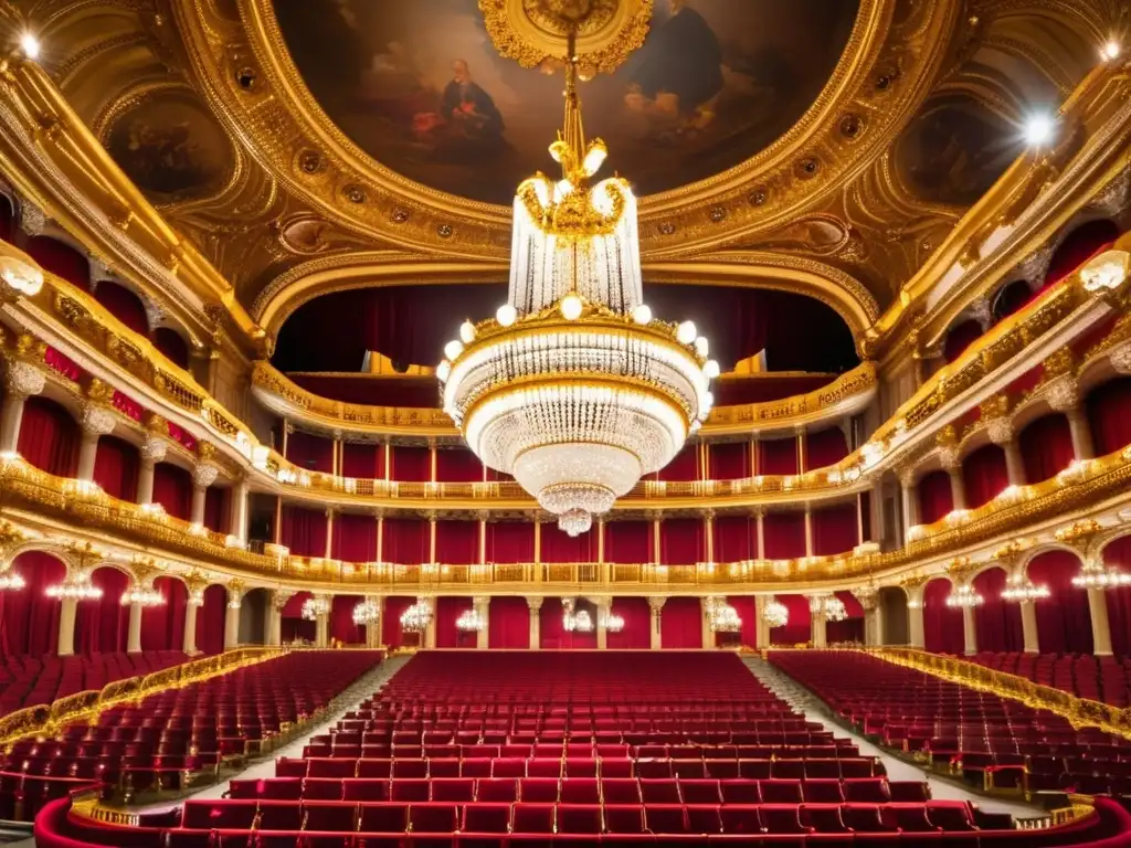 El resplandor de los majestuosos candelabros y la opulenta decoración dorada y roja del interior de la Ópera Estatal de Viena evocan el legado de la familia Strauss y la música clásica