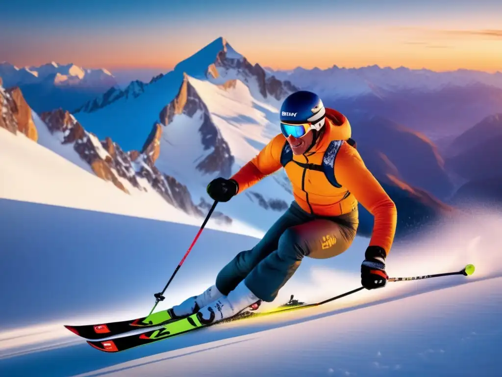 Un retrato deslumbrante de JeanClaude Killy esquiando con destreza en una pendiente alpina, destacando su determinación y habilidad