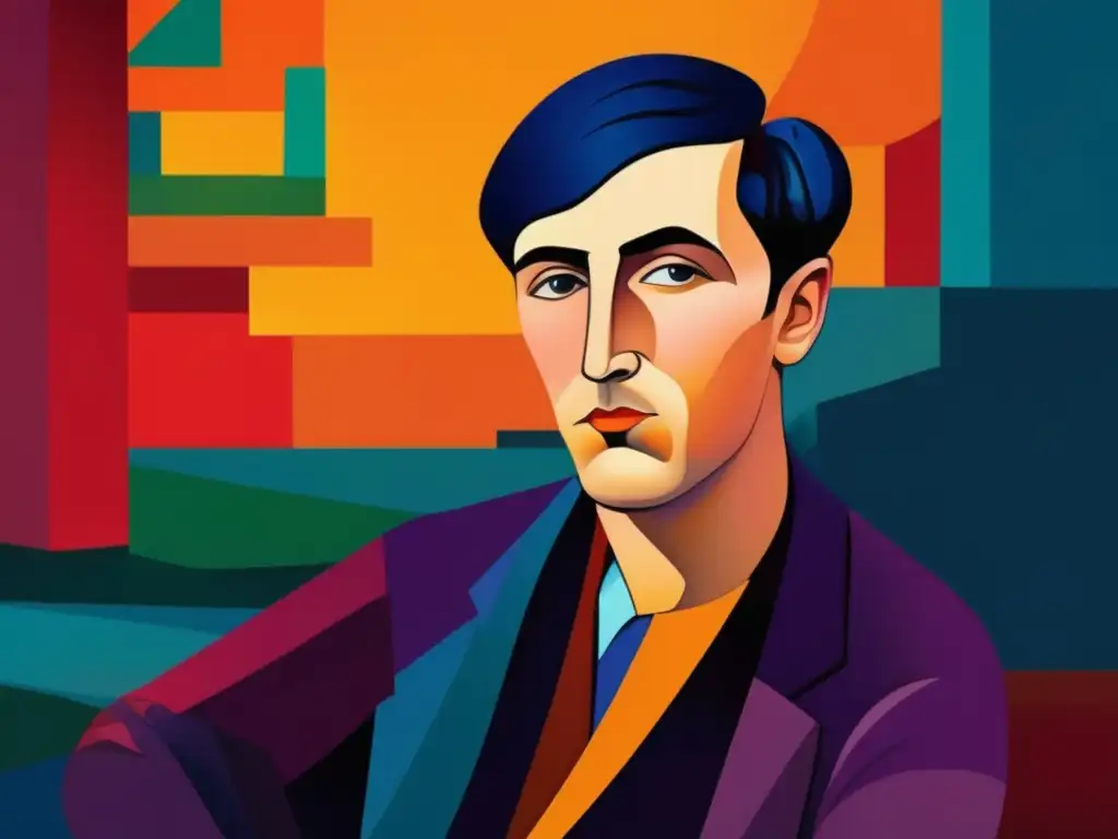 Un retrato digital de alta resolución y estilo moderno de Amedeo Modigliani en una pose contemplativa y pensativa