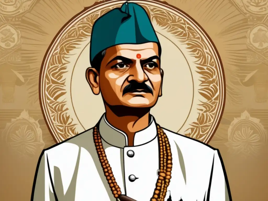Un retrato digital de Lal Bahadur Shastri, líder de guerra de la India, proyecta humildad y fortaleza