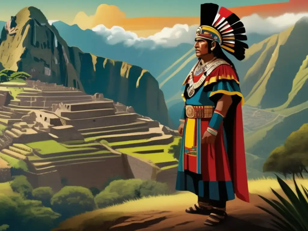 Un retrato digital de alta resolución del último emperador inca, Atahualpa, capturando su liderazgo en un momento crucial