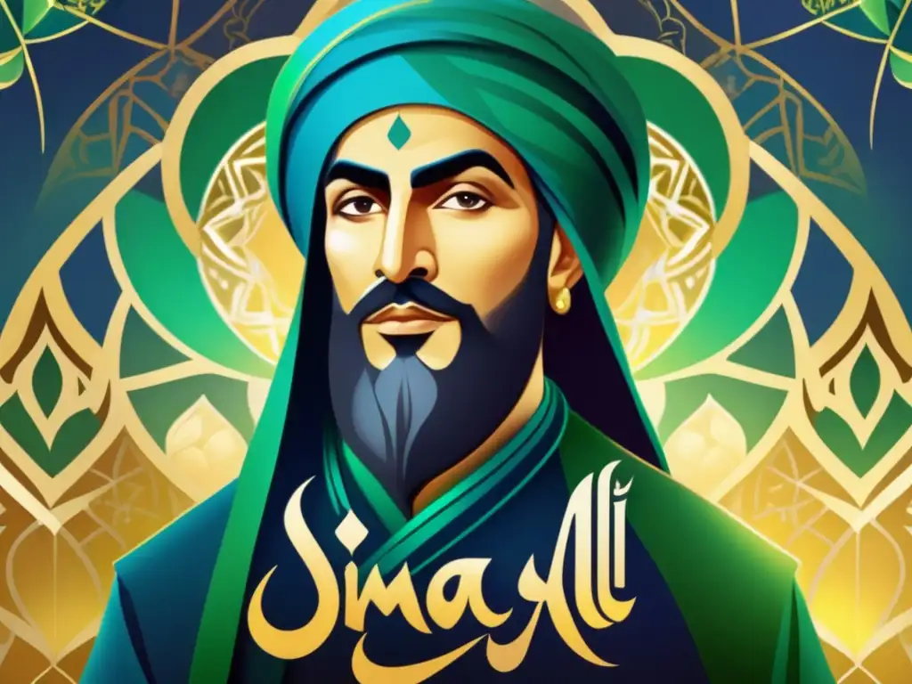 Líder carismático: Imam Ali, símbolo de fuerza y sabiduría Un retrato digital vibrante y moderno del Imam Ali, sucesor de Mahoma en el islam chiita