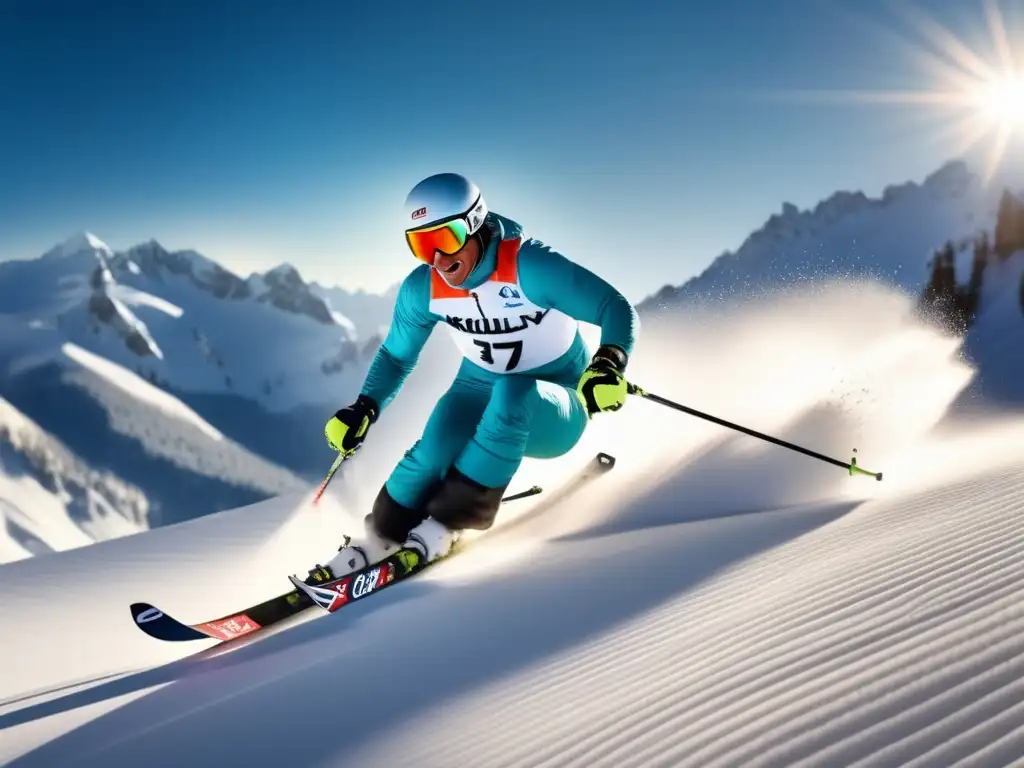 Un retrato dinámico de JeanClaude Killy esquiando con maestría en un dominio esquí