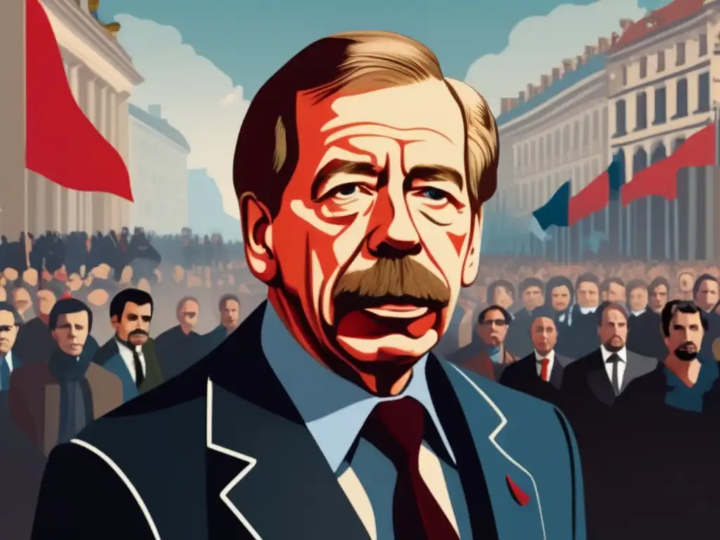Václav Havel lidera la Revolución de Terciopelo, irradiando determinación y esperanza
