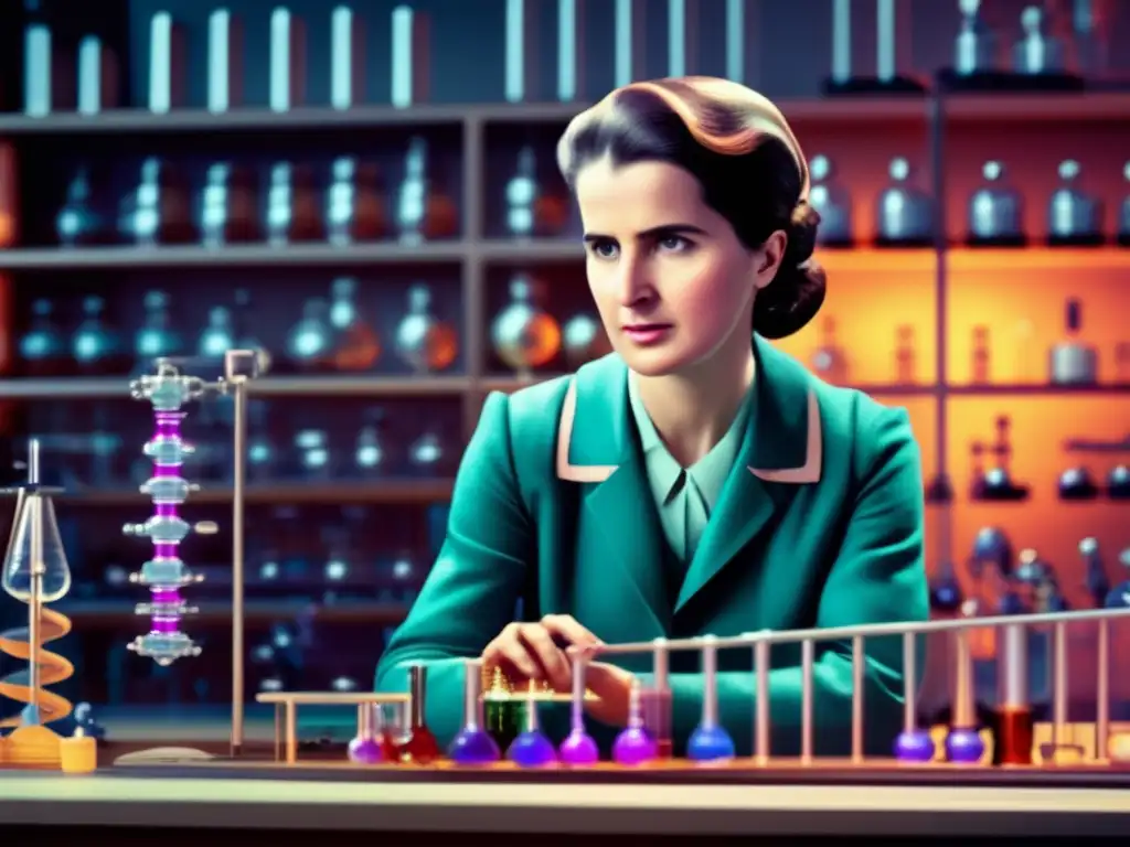 Rosalind Franklin en su laboratorio, concentrada en su investigación del ADN