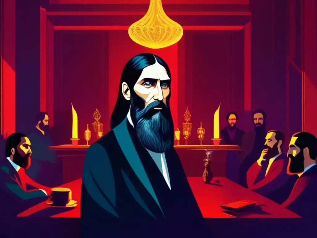 En una sala iluminada tenue, Rasputín irradia un aura enigmática