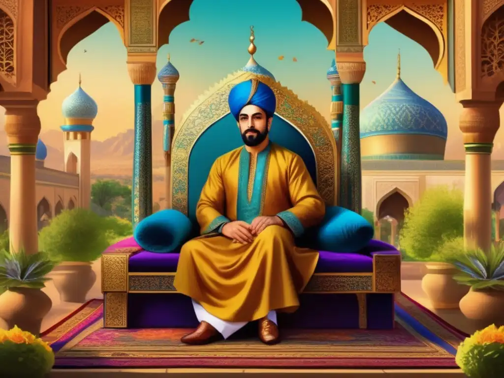 Shah Abbas el Grande, trono opulento, próspero Persia bajo su reinado