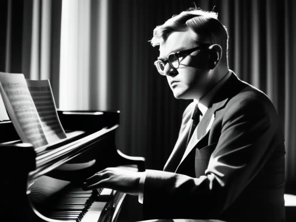 Dmitri Shostakóvich componiendo al piano bajo la opresión de Stalin