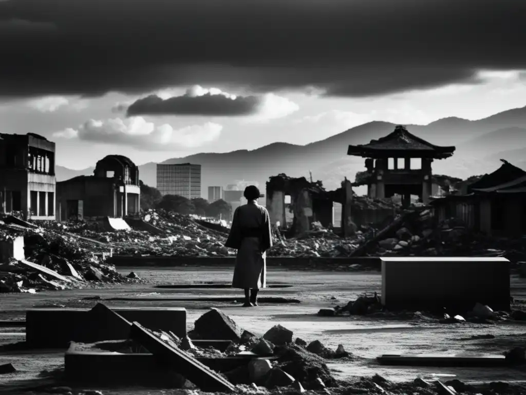 Un sobrecogedor retrato en blanco y negro de las ruinas de Hiroshima tras el bombardeo atómico