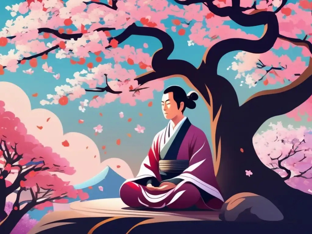 Bajo la sombra de un cerezo en flor, Hakuin Ekaku revitaliza práctica Zen con serenidad y colores vibrantes
